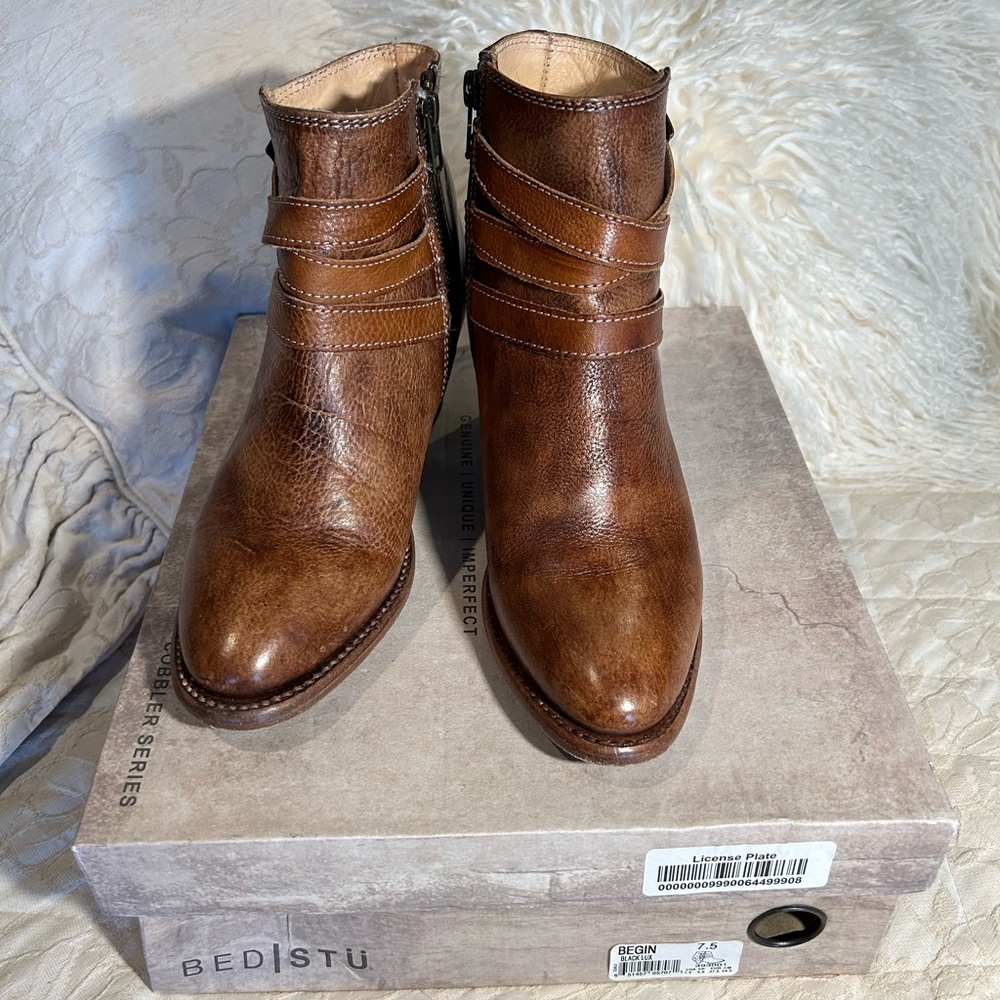 Bed Stu Brown Leather Begin Boots 7.5